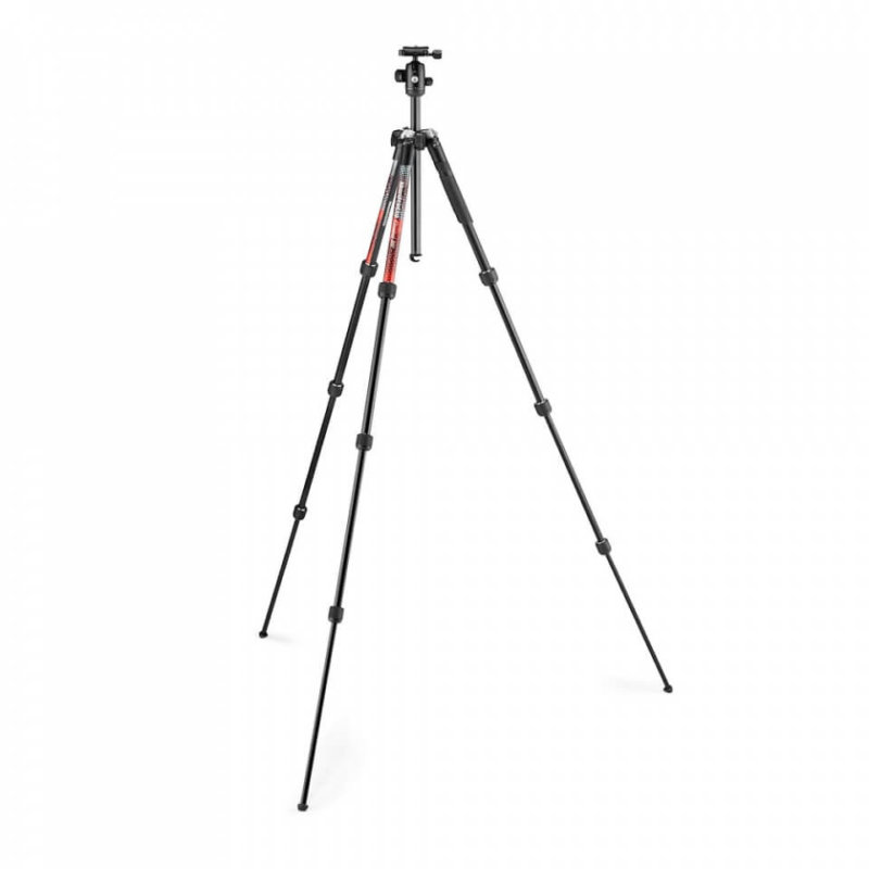 photo tripod manfrotto element mii mobile bt alu red mkelmii4rmb bh fully open