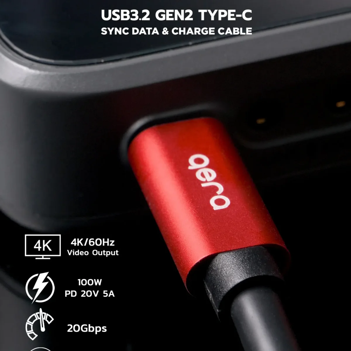 สายดาต้า Gera USB 3.2 Gen.2 Type-C Sync Data & Charge Cable