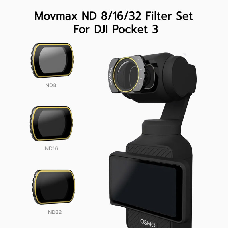 Movmax ND 8/16/32 Filter Set For DJI Pocket 3