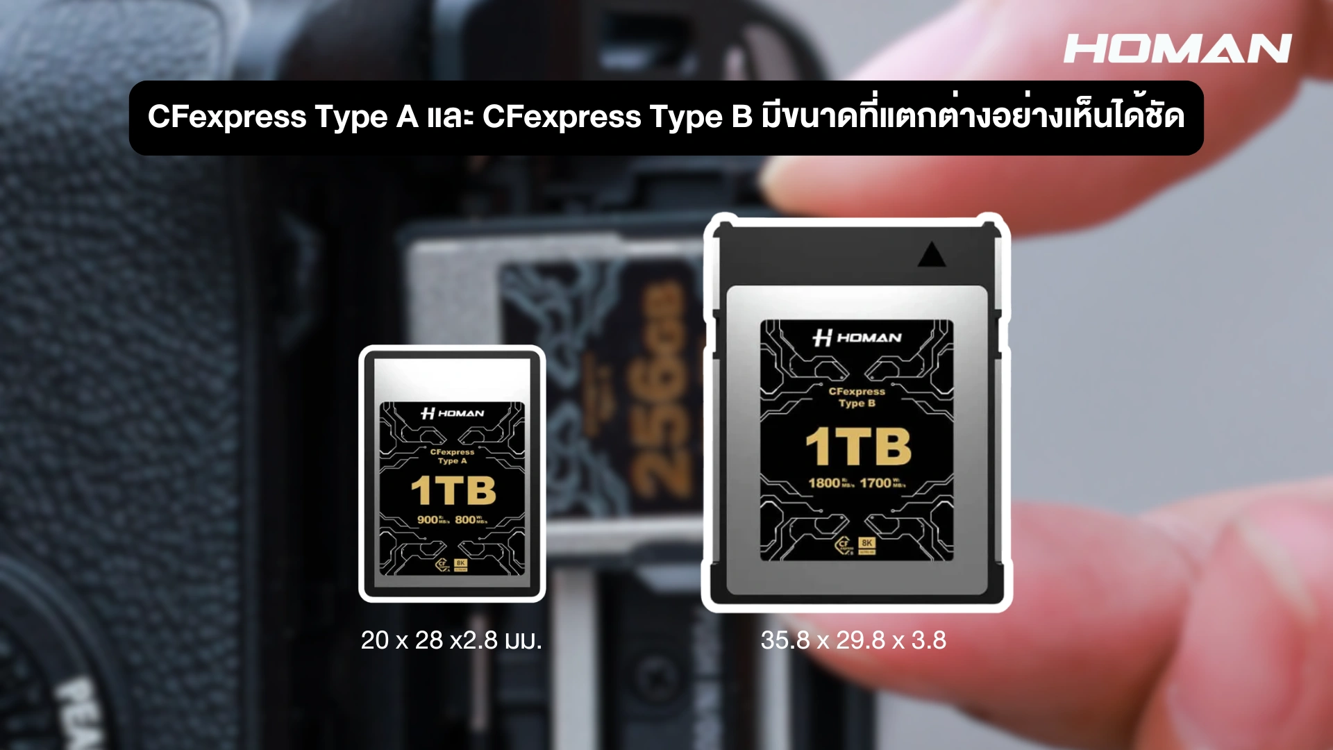 CFexpress Type A และ Type B แตกต่างกันอย่างไร