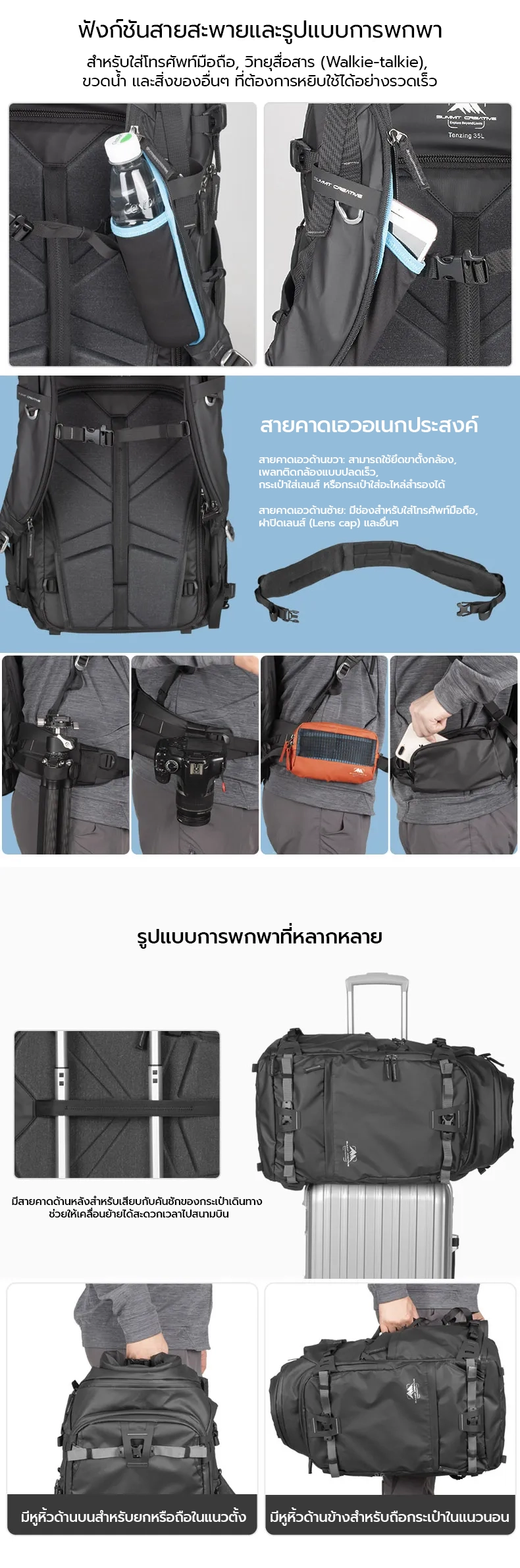 Summit Creative Tenzing Rolltop Camera Backpack